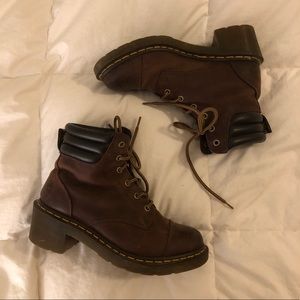 Brown Heeled Dr. Martens